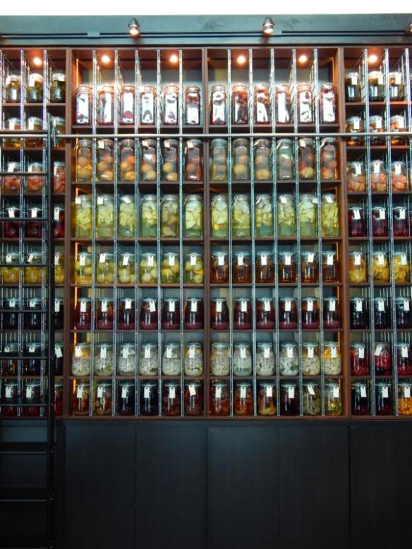 A wall of infusing soju.